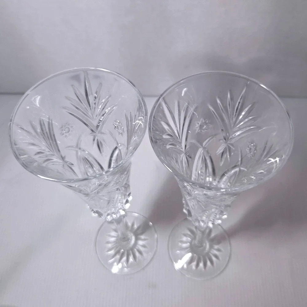 Pair Cristal D'Arques Durand Vincennes Lead Crystal Champagne Flutes France